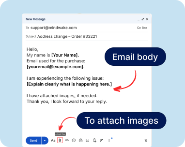 Screenshot showing email body
